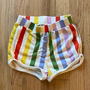 Rainbow stripe track shorts